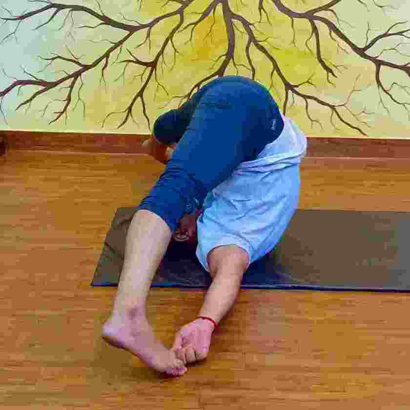 Supta Konasana (Reclining Angle Pose) | Sadhak Anshit Yoga Foundation ...